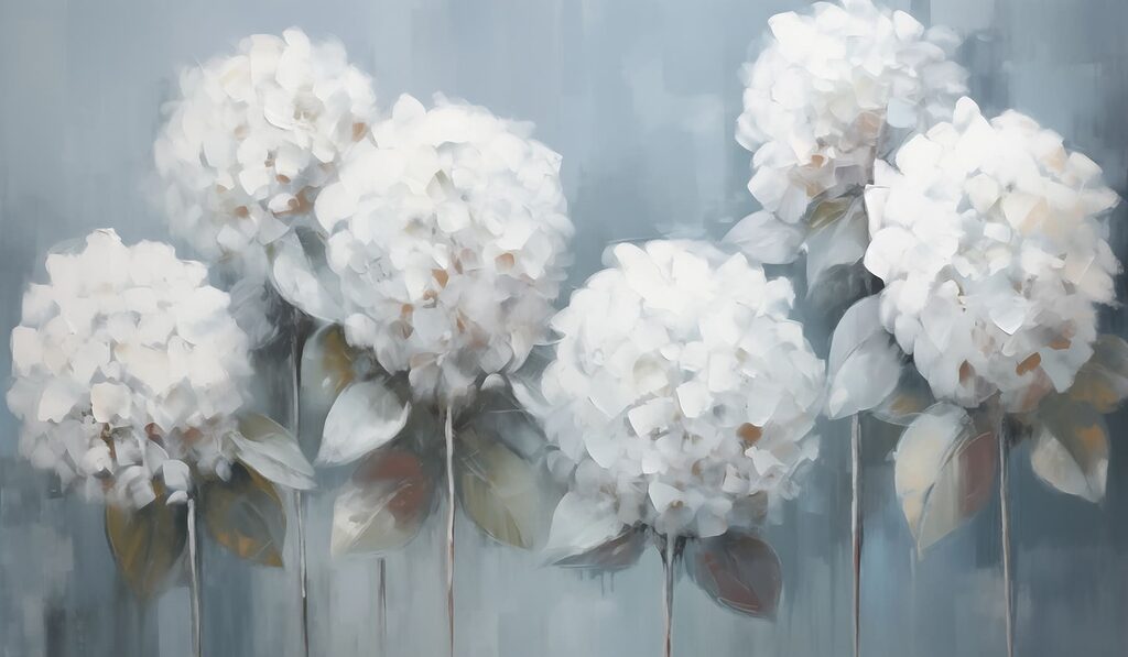 Painting of white flowers Painting of white flowers
