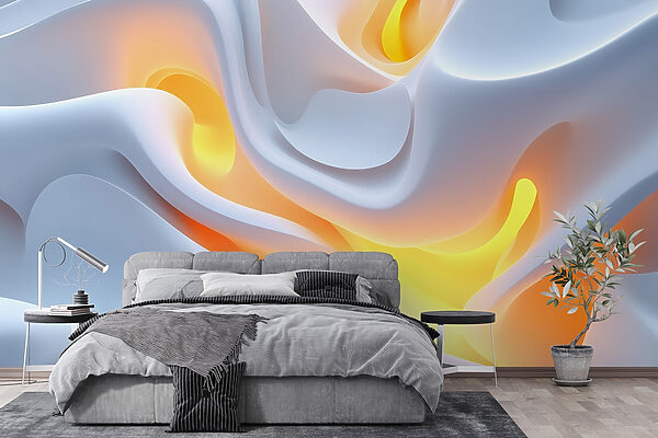 White and orange wavy surface White and orange wavy surface