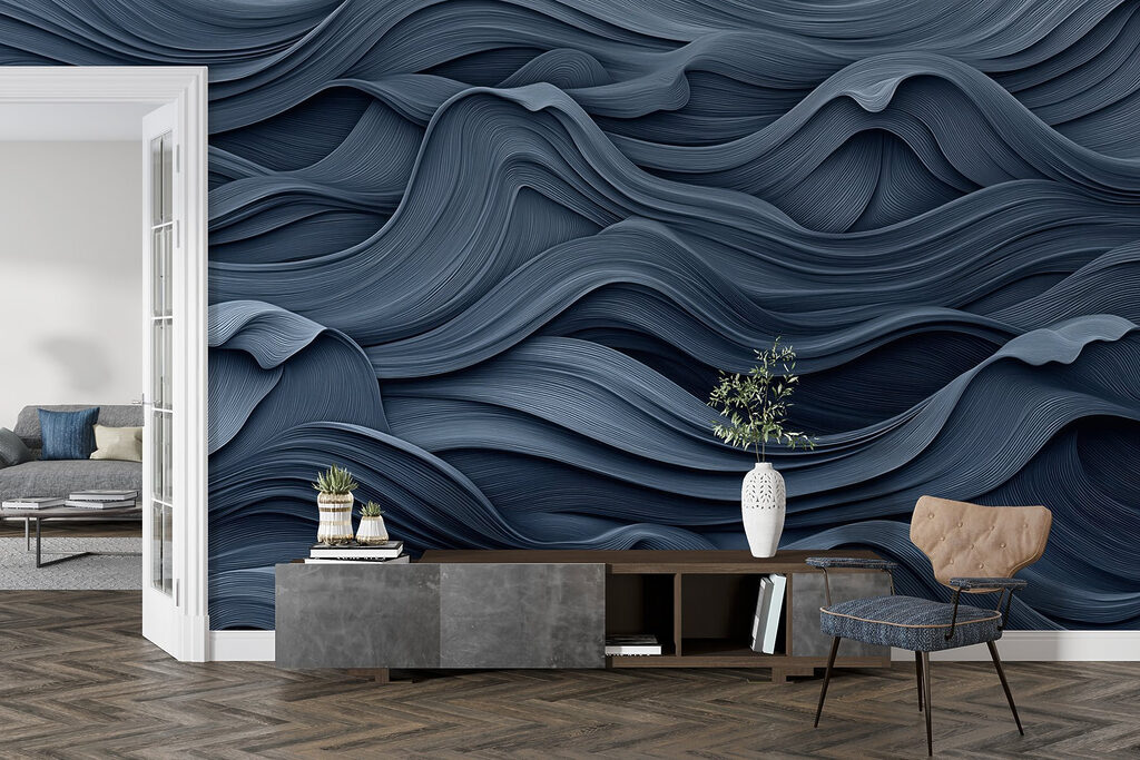 Grey wavy pattern on a surface Grey wavy pattern on a surface