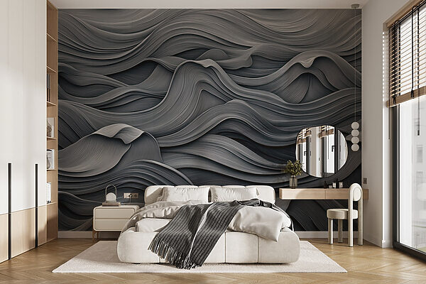 Grey and white wavy pattern Grey and white wavy pattern