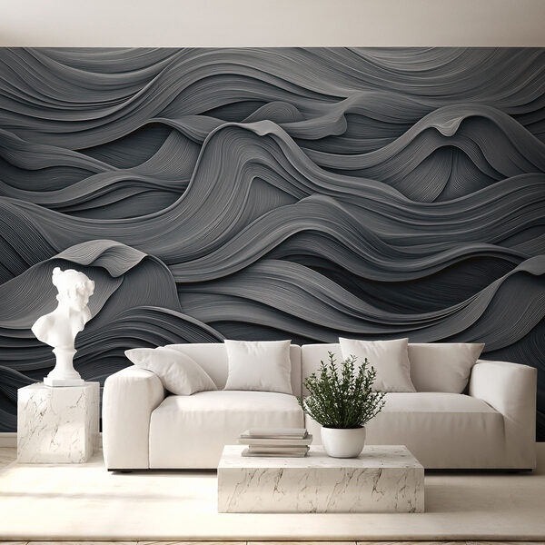 Grey and white wavy pattern Grey and white wavy pattern