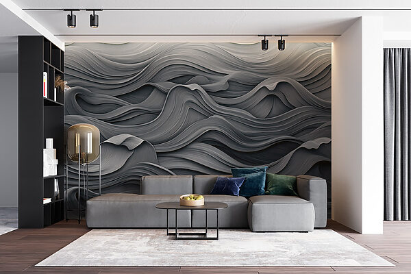 Grey and white wavy pattern Grey and white wavy pattern