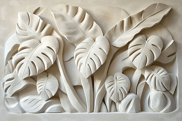 Stone carving of leaves Stone carving of leaves