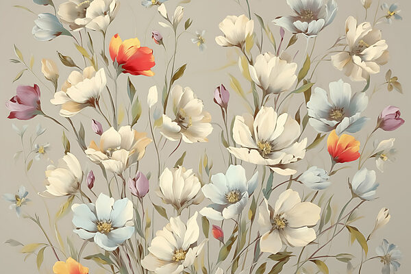 Vibrant blooms in gentle pastel hues Vibrant blooms in gentle pastel hues