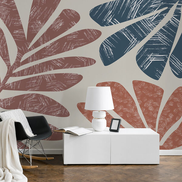 Wall murals Bold leaves in warm hues (SKU: w02333) Wall murals Wall murals Bold leaves in warm hues (SKU: w02333)