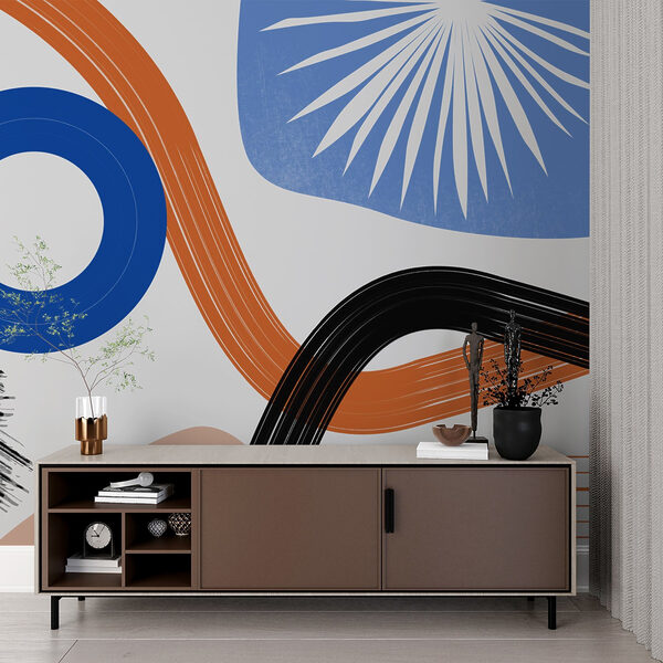 Colorful art piece with lines and circles Colorful art piece with lines and circles