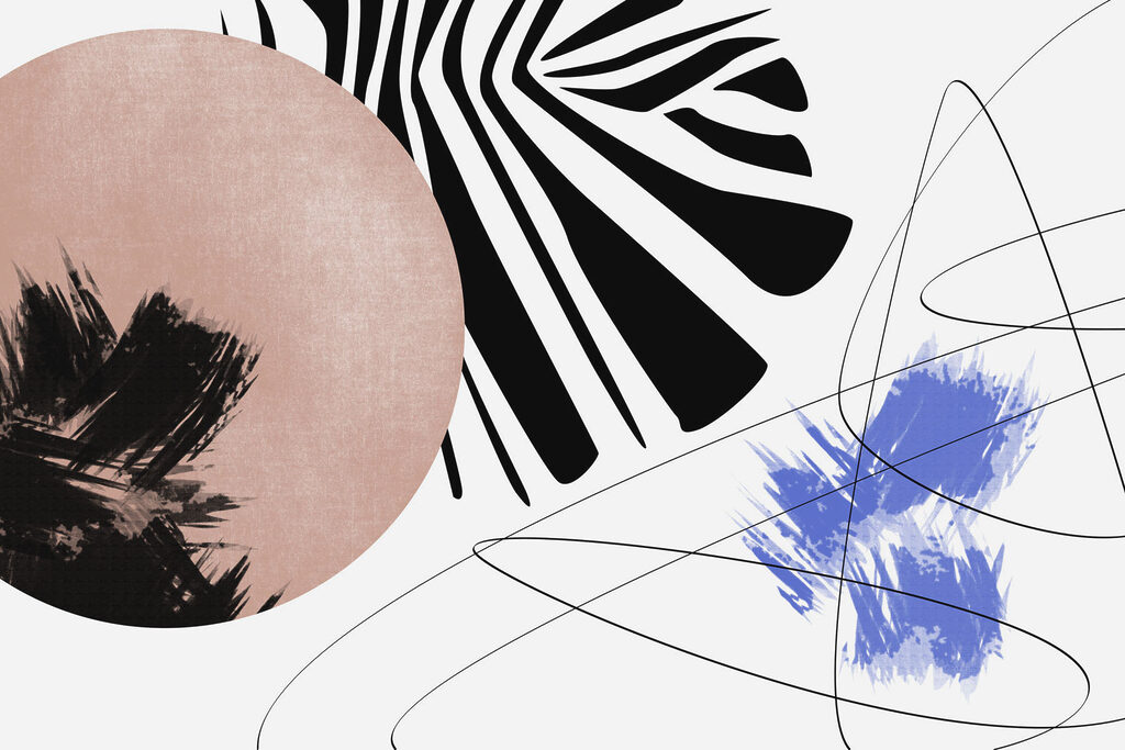 Abstract shapes create dynamic composition. Abstract shapes create dynamic composition.
