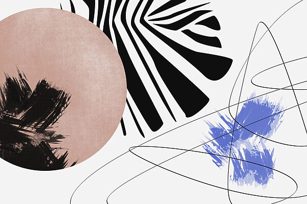 Abstract shapes create dynamic composition. Abstract shapes create dynamic composition.