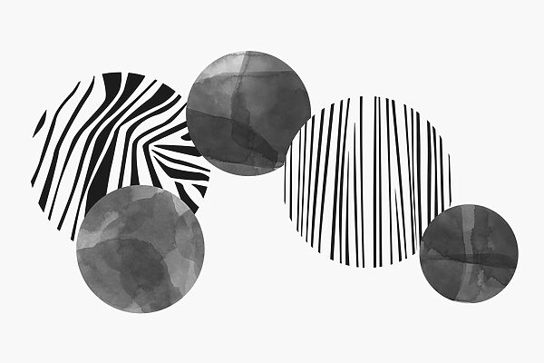 Group of circles with zebra stripes Group of circles with zebra stripes