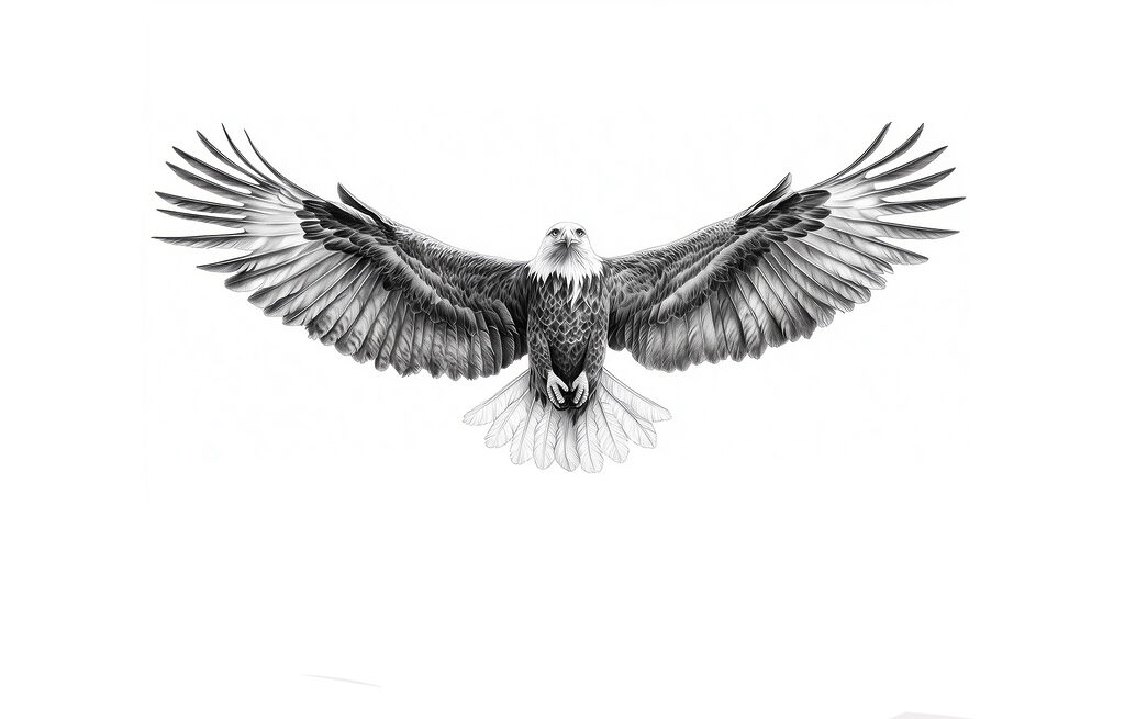 Black and white image of a bird flying Black and white image of a bird flying