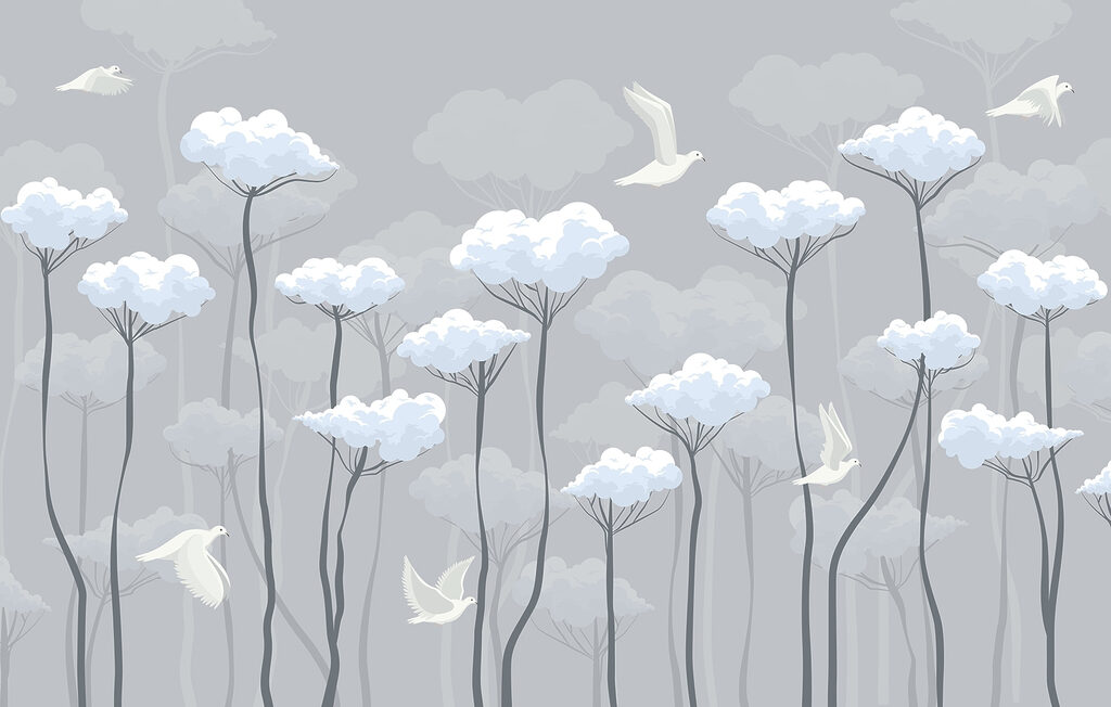 Birds flying in the clouds Birds flying in the clouds