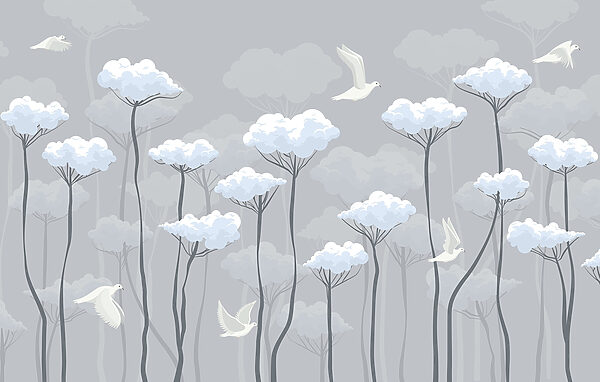 Birds flying in the clouds Birds flying in the clouds