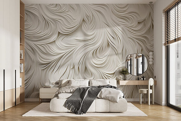 White paper cutout with wavy lines White paper cutout with wavy lines