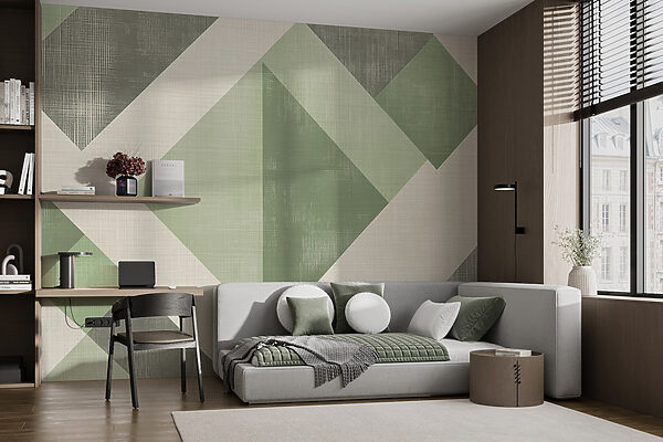 Green and white geometric pattern Green and white geometric pattern