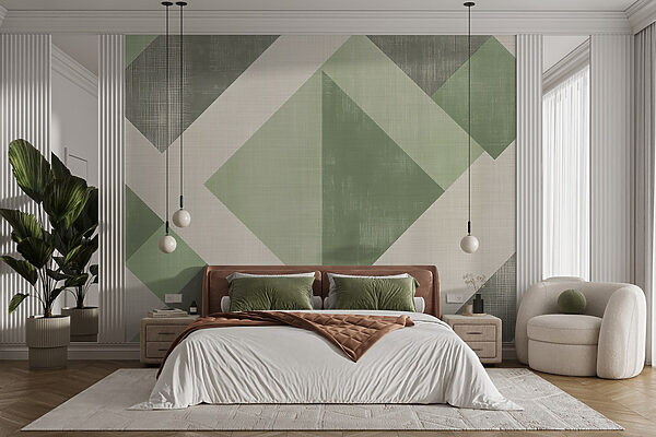 Green and white geometric pattern Green and white geometric pattern