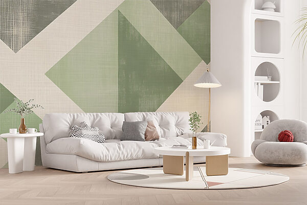 Green and white geometric pattern Green and white geometric pattern