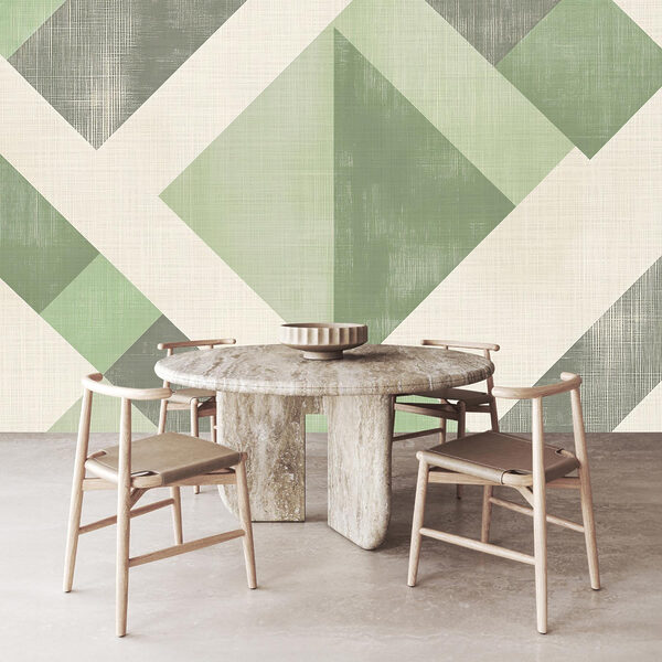 Green and white geometric pattern Green and white geometric pattern