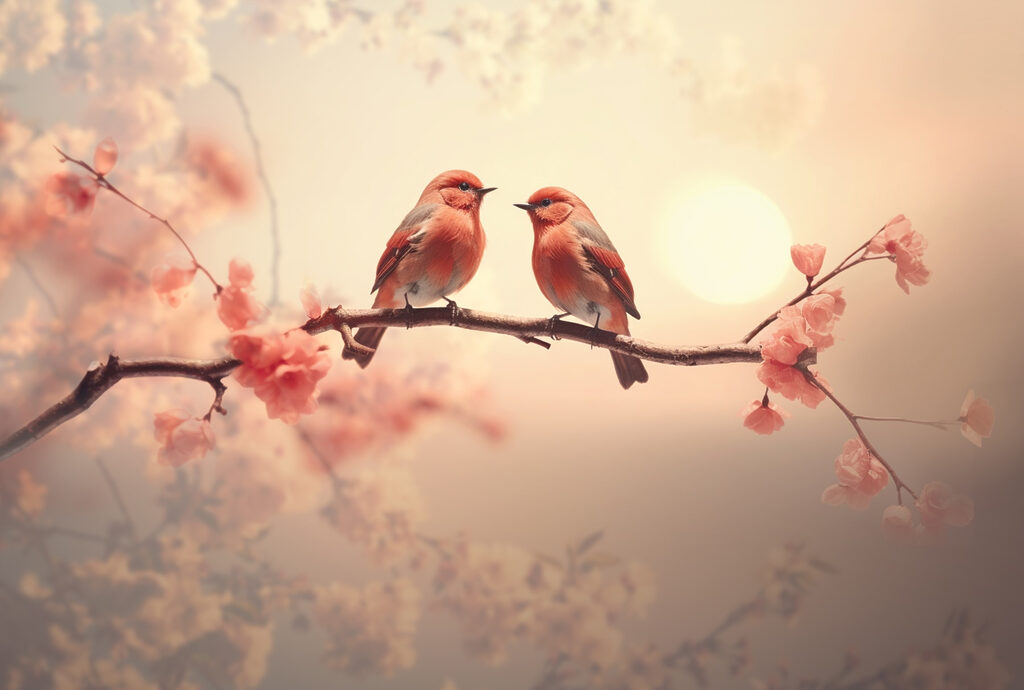Two birds on a branch Two birds on a branch