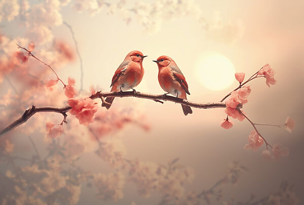 Two birds on a branch Two birds on a branch