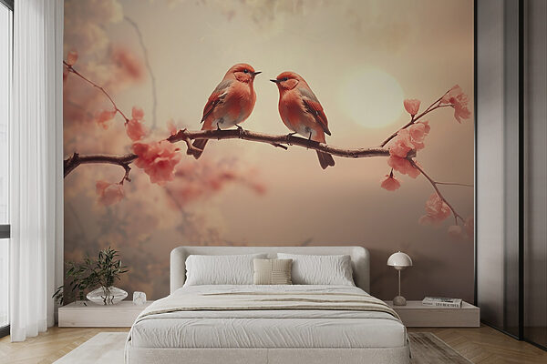 Two birds on a branch Two birds on a branch