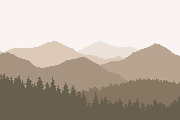 Landscape of mountains and trees Landscape of mountains and trees