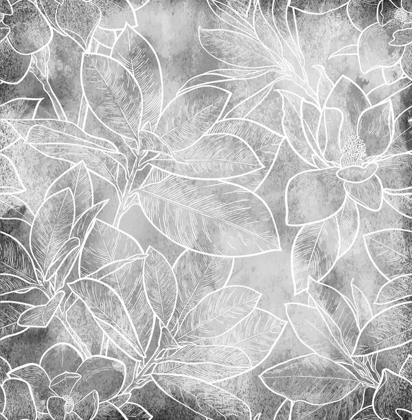 White line drawing of flowers White line drawing of flowers