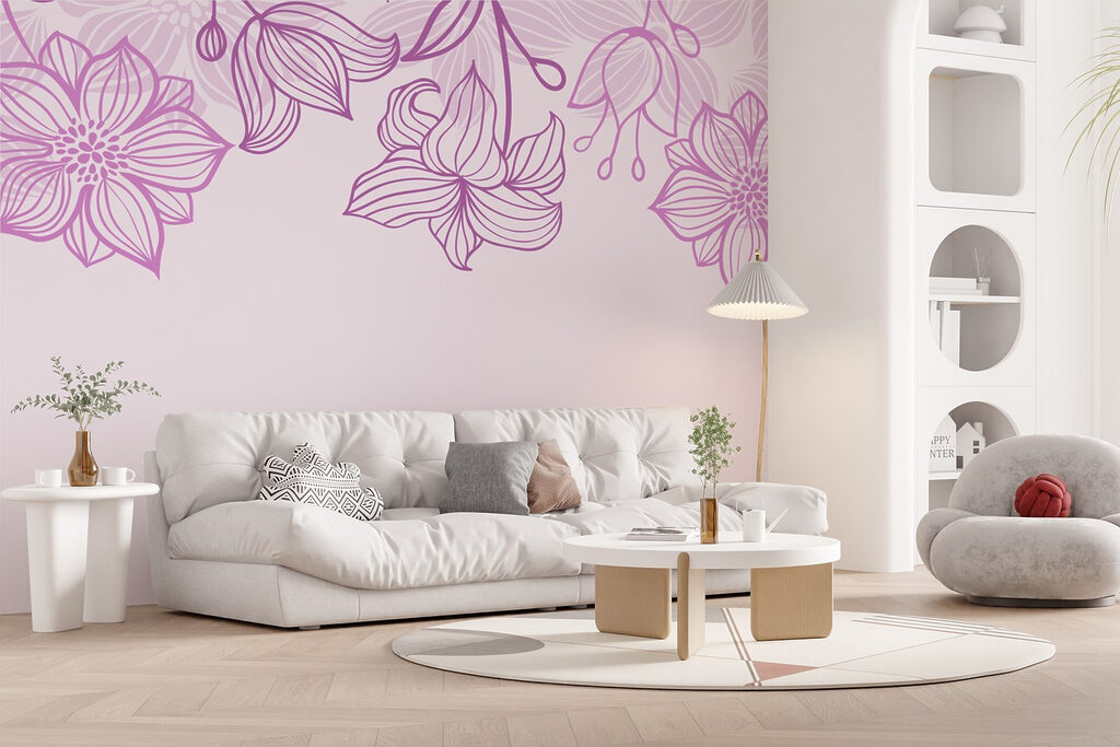 Purple flowers and leaves