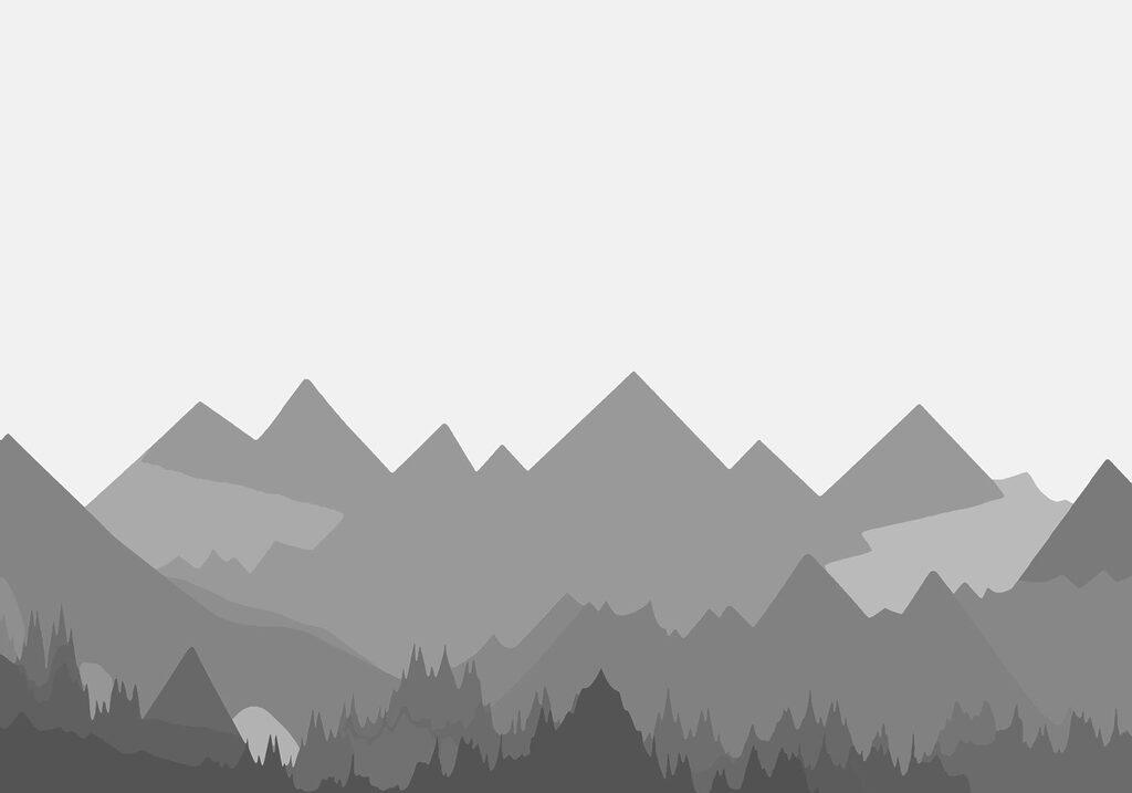 Grey mountains with trees Grey mountains with trees