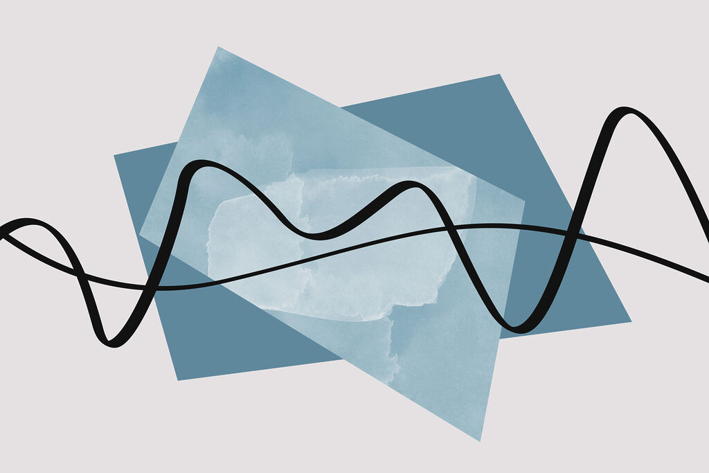 Black line on a blue rectangle Black line on a blue rectangle