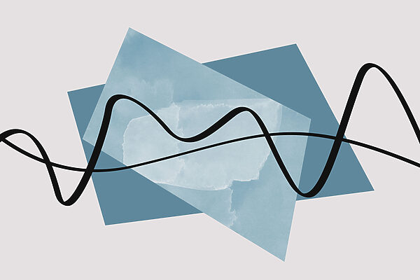 Black line on a blue rectangle Black line on a blue rectangle