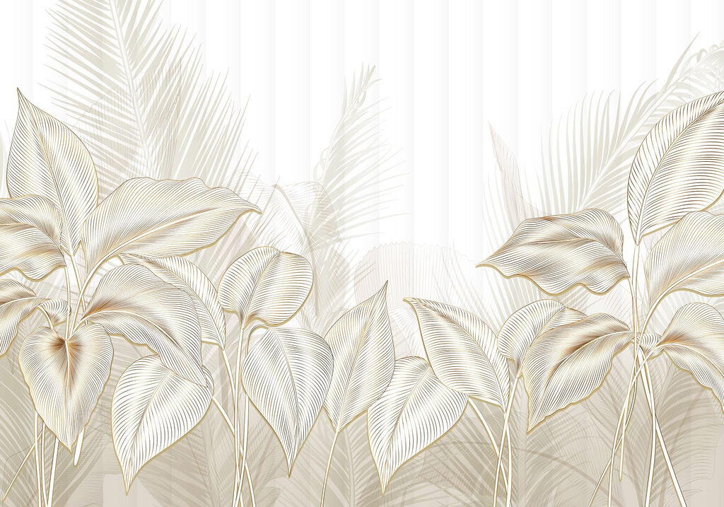 Elegant botanical line art display. Elegant botanical line art display.