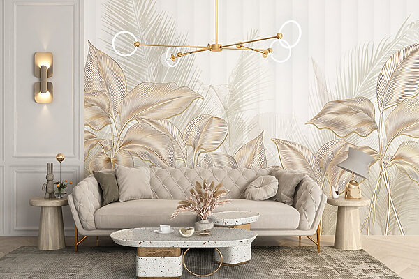 Elegant botanical line art display. Elegant botanical line art display.