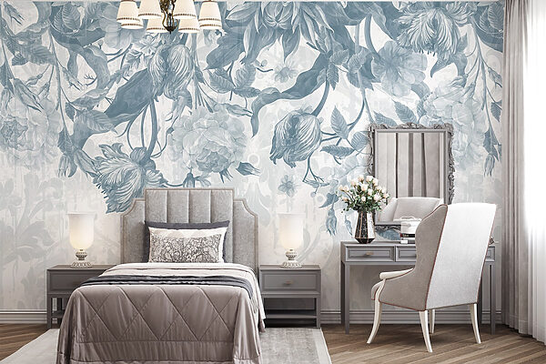 Delicate floral pattern in cool tones Delicate floral pattern in cool tones