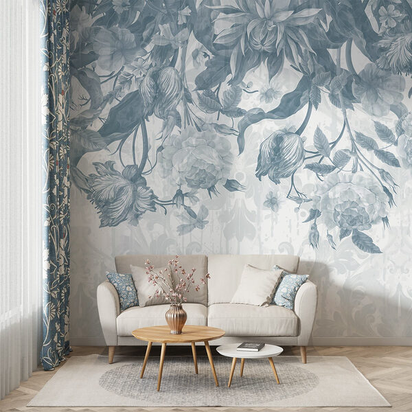 Delicate floral pattern in cool tones Delicate floral pattern in cool tones