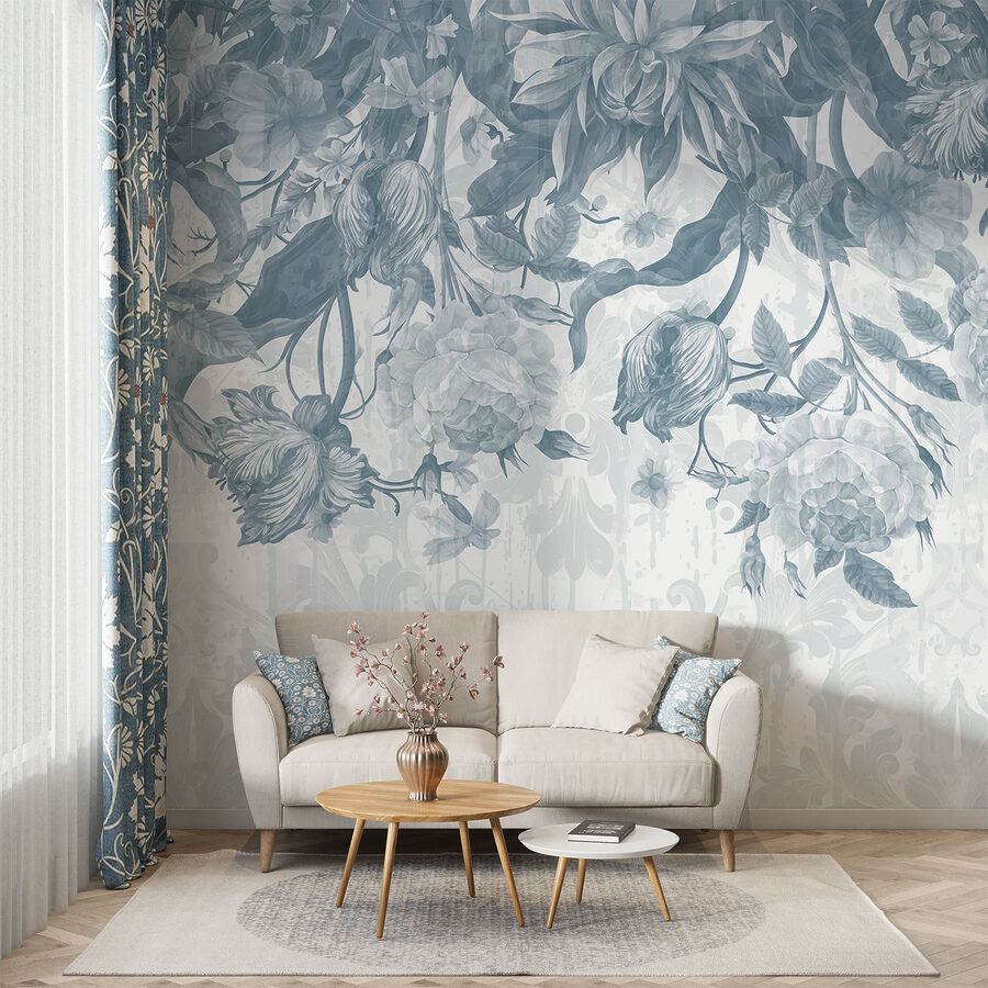 Delicate floral pattern in cool tones Delicate floral pattern in cool tones