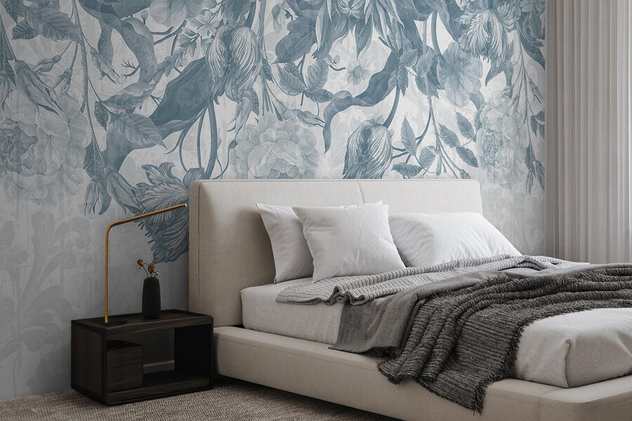 Delicate floral pattern in cool tones Delicate floral pattern in cool tones