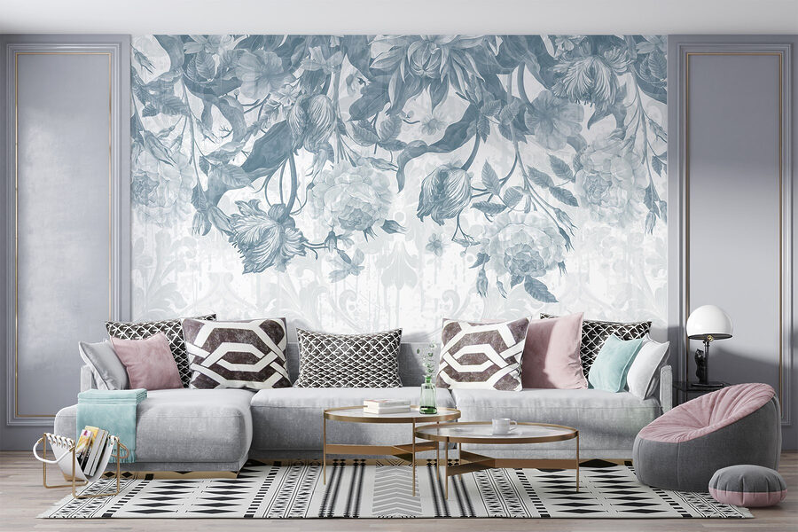 Delicate floral pattern in cool tones Delicate floral pattern in cool tones