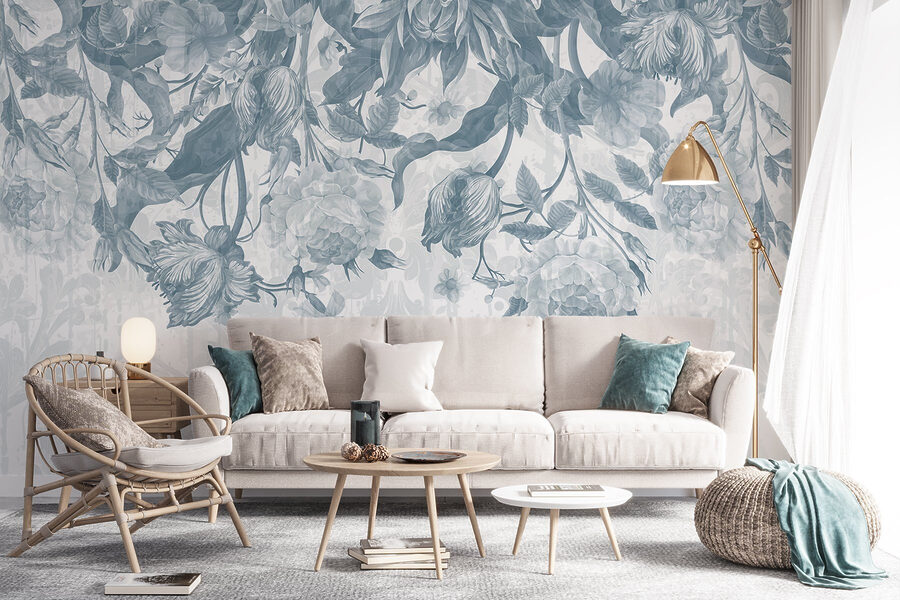 Delicate floral pattern in cool tones Delicate floral pattern in cool tones