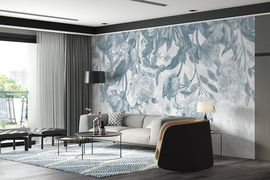 Delicate floral pattern in cool tones Delicate floral pattern in cool tones