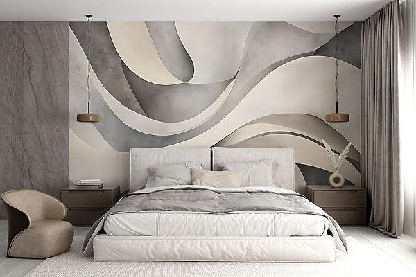 White and grey wavy shapes White and grey wavy shapes