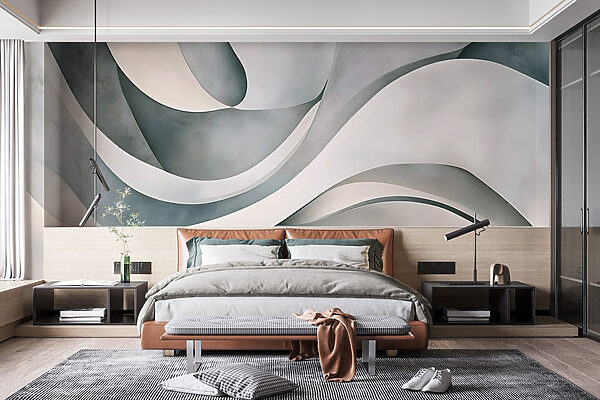 White and grey wavy lines White and grey wavy lines