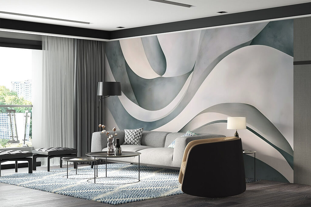 White and grey wavy lines