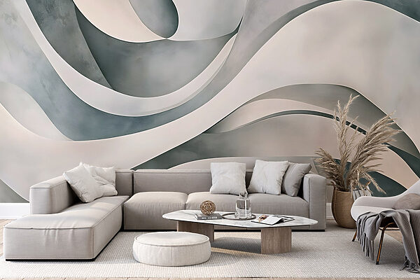White and grey wavy lines White and grey wavy lines