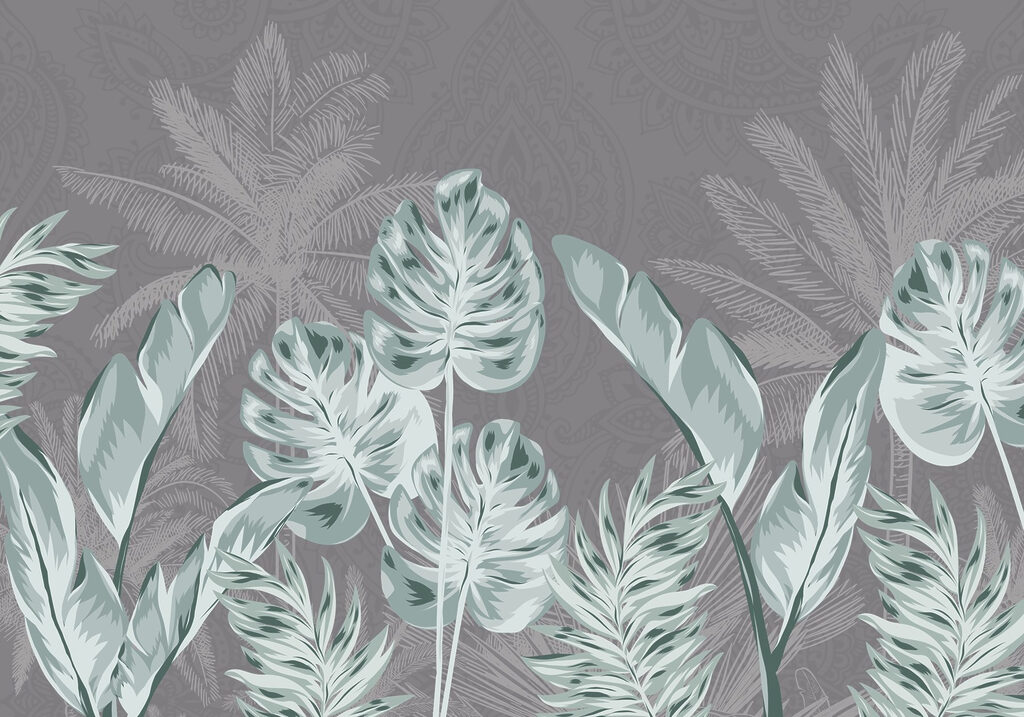 - Tropical leaves on a subtle background - Tropical leaves on a subtle background