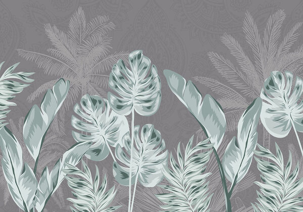- Tropical leaves on a subtle background - Tropical leaves on a subtle background