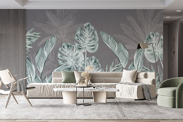 - Tropical leaves on a subtle background - Tropical leaves on a subtle background
