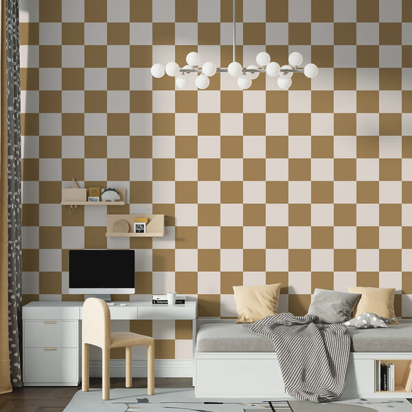 Brown and white checkered pattern Brown and white checkered pattern