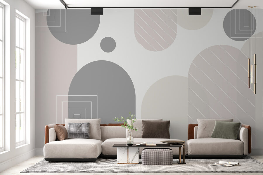 Abstract shapes in soft tones.