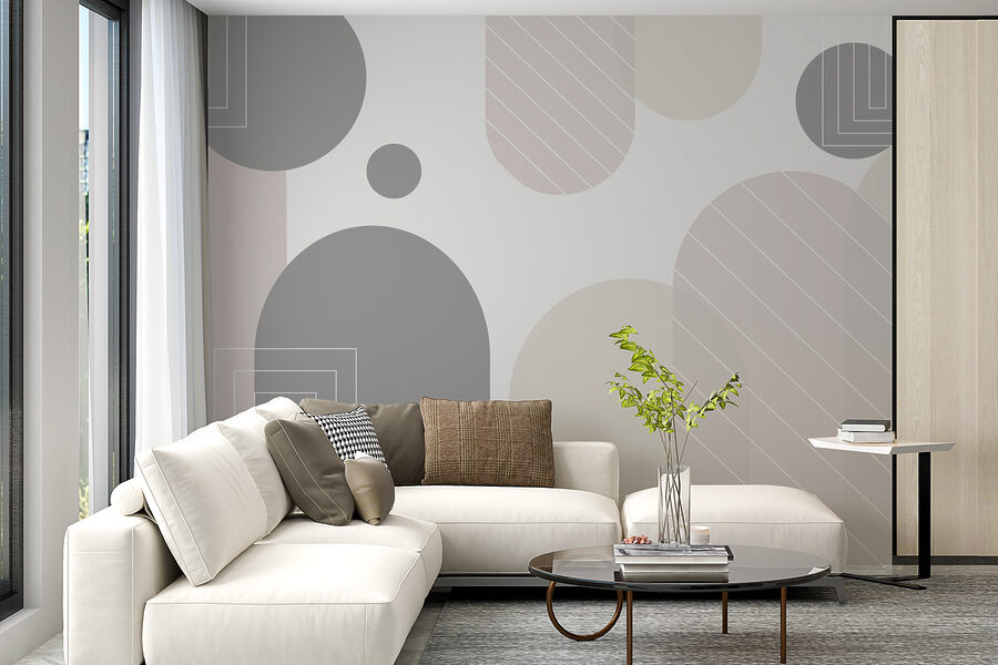 Abstract shapes in soft tones.