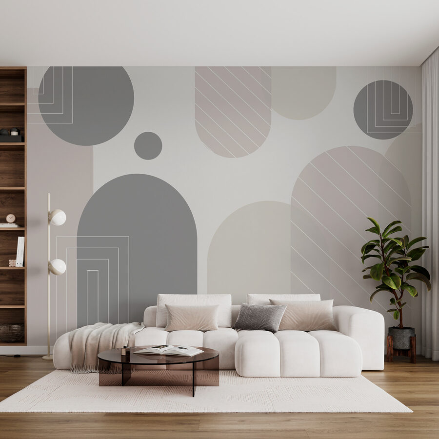Abstract shapes in soft tones.
